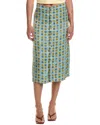 Free People Analise Polka Dot Button-up Midi Skirt In Green