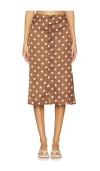 Free People Analise Printed Midi Skirt In Brown