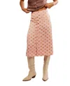 Free People Analise Polka Dot Button-up Midi Skirt In Pink