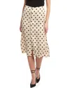 Free People Analise Polka Dot Button-up Midi Skirt In White