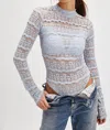 Free People Angelina Bodysuit In Light Blue In Blue