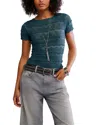 Free People Angelina Lace Tee In Blue