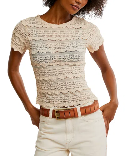 Free People Angelina Lace Tee In Brown