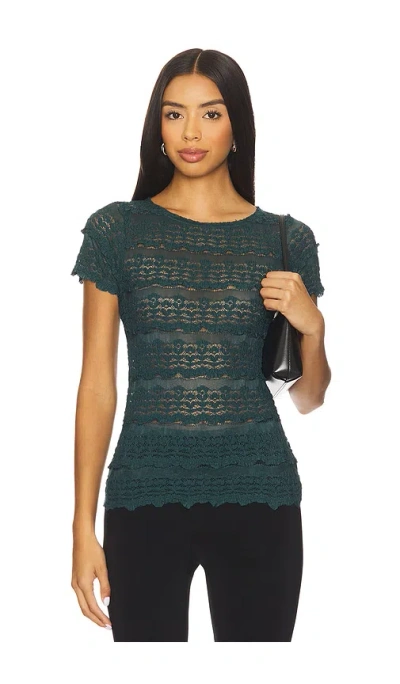 Free People Angelina Lace Tee In Green