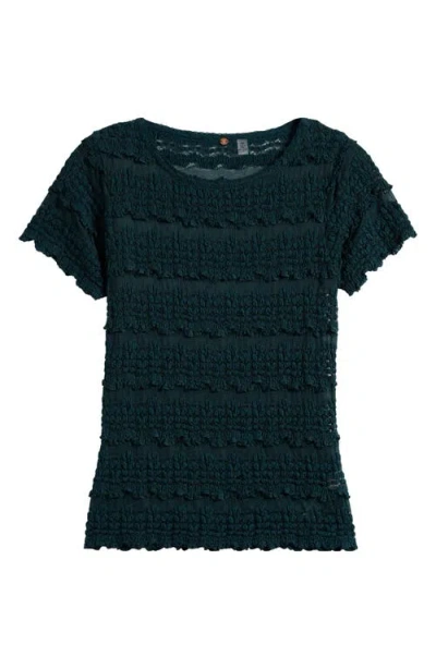 Free People Angelina Mixed Lace Top In Black