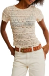 Free People Angelina Mixed Lace Top In Tea