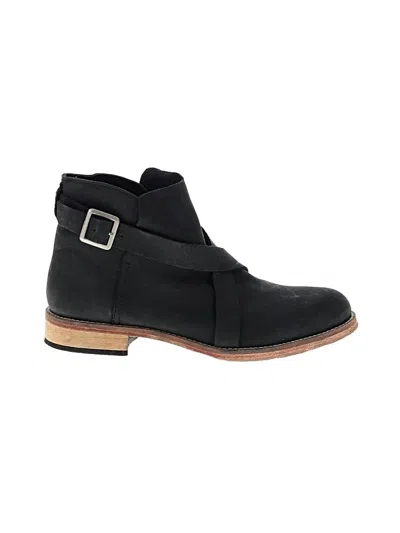 Pre-owned Free People Ankle Boots In Black
