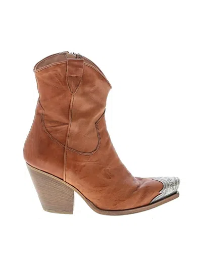 Pre-owned Free People Ankle Boots In Brown