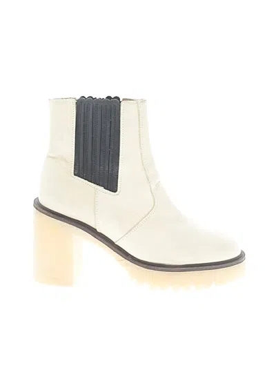 Pre-owned Free People Ankle Boots In Ivory