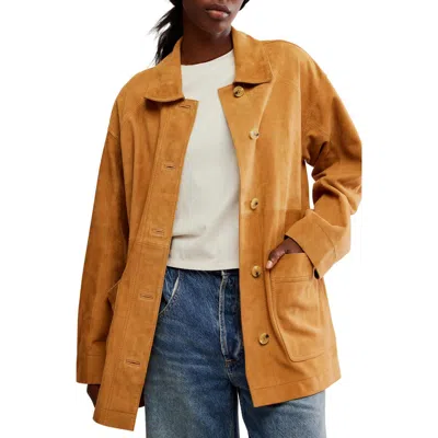 Free People Annalise Suede Jacket In Chestnut