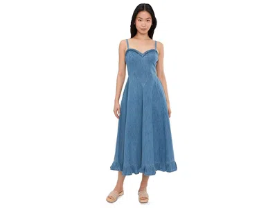 Free People Another Season Denim Midi Dress In Blue