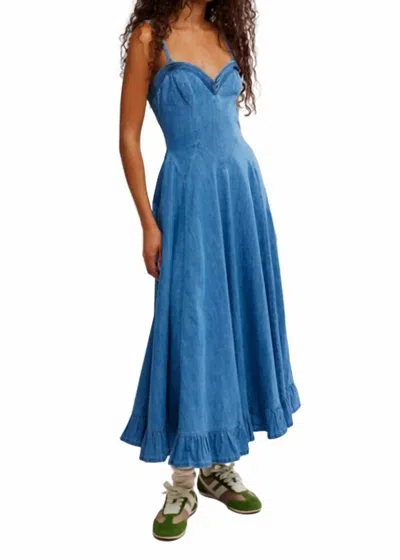 Free People Another Season Midi Dress In Boardwalk Blue