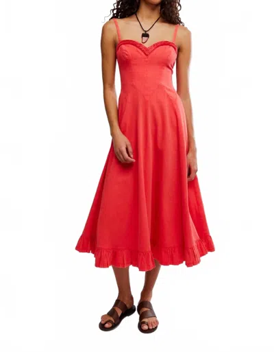 Free People Another Season Midi Dress In Sour Sweet In Red