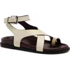 Free People Anya Ankle Strap Toe Loop Sandal In White