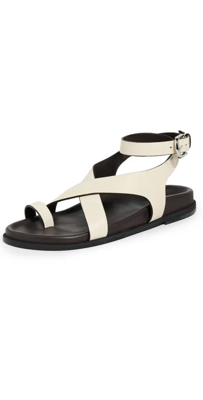 Free People Anya Crisscross Footbed Sandals Ecru