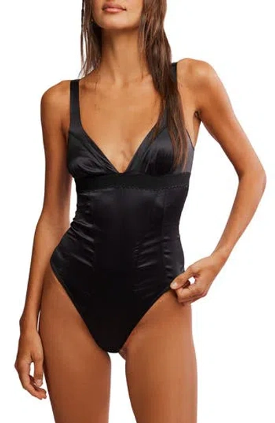 FREE PEOPLE FREE PEOPLE ANYWHERE WITH YOU STRETCH SATIN BODYSUIT