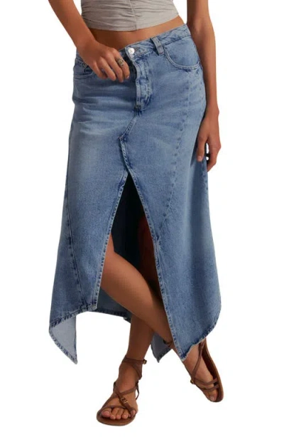 Free People Aquarius Handkerchief Denim Skirt In Blue