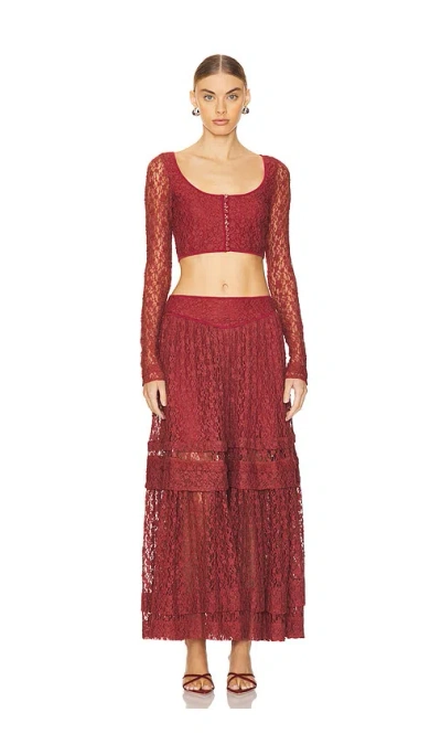 Free People Arcana Set In Burgundy