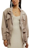 Free People Arya Cotton Twill Utility Jacket In Cashmere