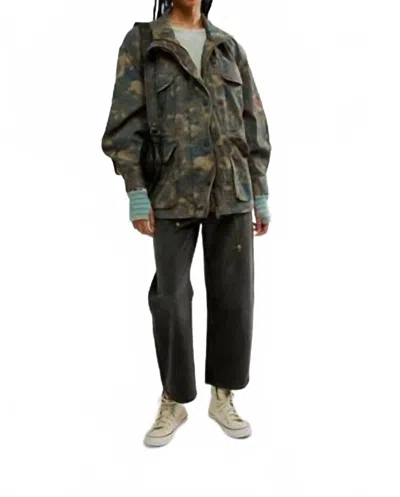Free People Arya Utility Camo Jacket In Multi In Green