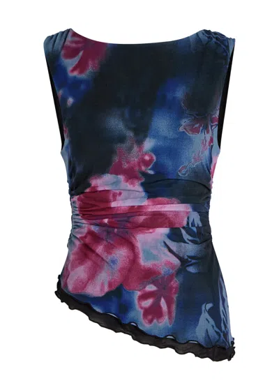 FREE PEOPLE FREE PEOPLE ASH FLORAL-PRINT ASYMMETRIC CHIFFON TOP