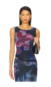 Free People Ash Printed Knit Top In Night Combo