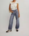 Free People Aster High Rise Straight Leg Jeans In Slate In Grey