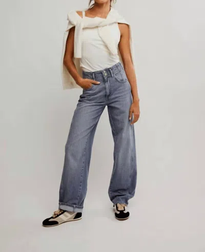 Free People Aster High Rise Straight Leg Jeans In Slate In Grey