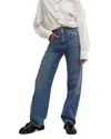 Free People Tinsley Baggy High-rise Jeans In Hazey Blue In Swarm