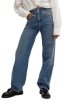 Free People Tinsley Baggy High-rise Jeans In Hazey Blue In Swarm