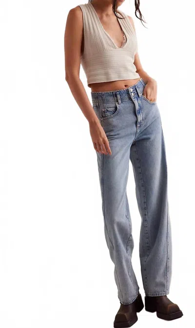 Free People Aster Straight Leg Jeans In Opal In Gray
