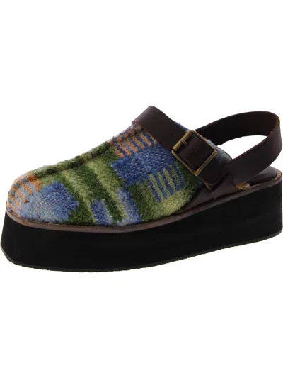 Free People Astir Womens Knit Slingback Mule Sandals In Multi