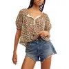 Free People Astra Floral Print Top In Daisy Combo