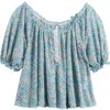 Free People Astra Floral Print Top In Mist Combo