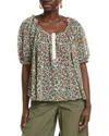 Free People Astra Peasant Top In Blue