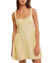 Free People Astrid Oxford Mini Dress In Banana Cream In Banana Cream