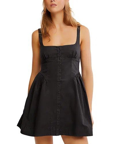 Free People Astrid Oxford Mini Dress In Black