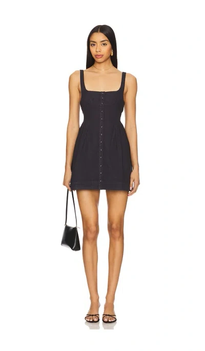 Free People Astrid Oxford Mini Dress In Black