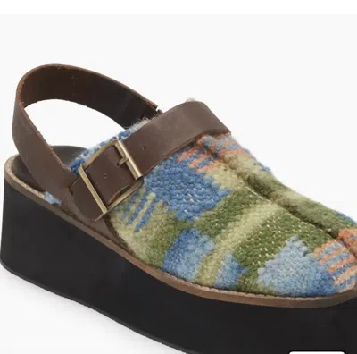 Free People Astrid Platform Mule In Blue Multi