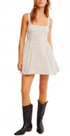 Free People Astrid Polka Dot Mini Dress In Ivory Combo In White