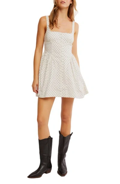 Free People Astrid Polka Dot Minidress In Ivory Combo