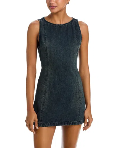 Free People Atlas Denim Mini Dress In Blue