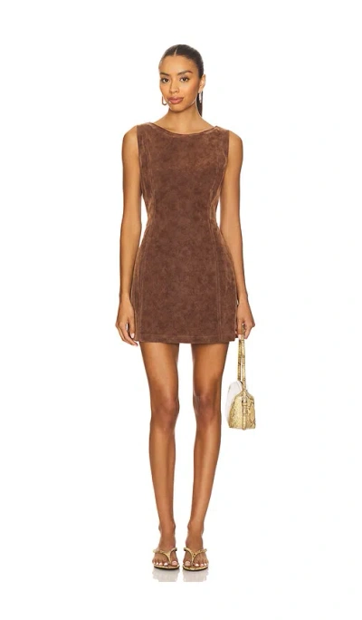 Free People Atlas Suede Mini Dress In Brown