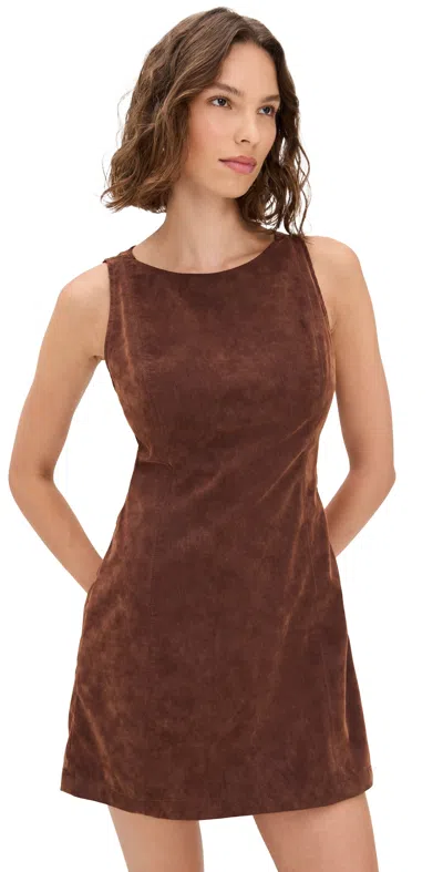FREE PEOPLE ATLAS SUEDE MINI DRESS CHICORY COFFEE