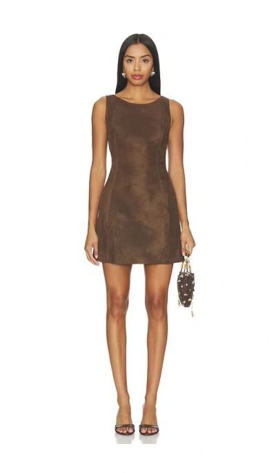 Free People Atlas Suede Mini Dress In Brown