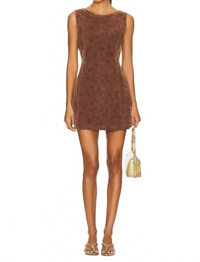 Free People Atlas Suede Mini Dress In Chicory Coffee In Multi