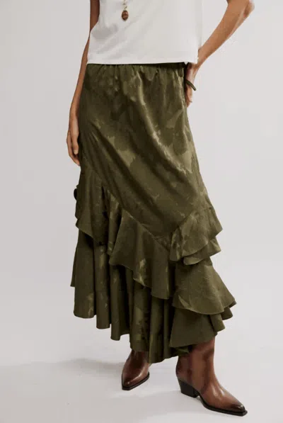 Free People Autumn Promenade Jacquard Floral Maxi Skirt In Adventurer In Multi