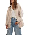 Free People Avery Denim Jacket In Flax In Beige