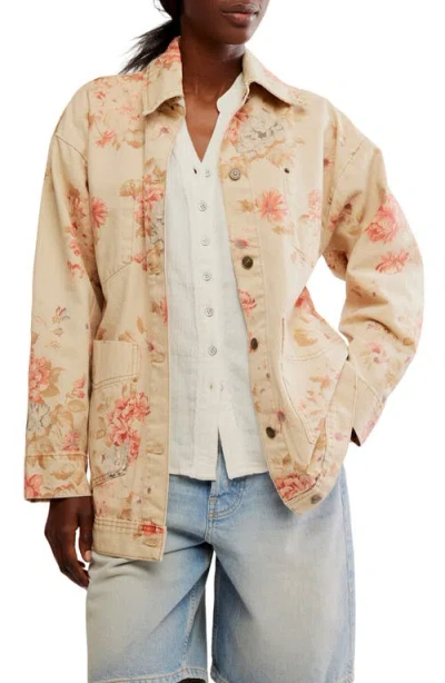 Free People Avery Floral Denim Jacket In Exploded Floral