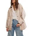 Free People Avery Denim Jacket In Flax In Flax